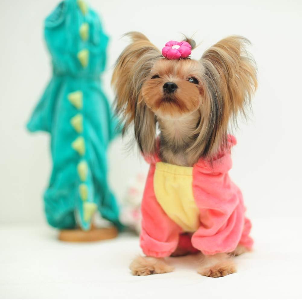 Dog Dinosaur Design Costume Pink Pet Clothes For Medium and Large Dog (pink， L)