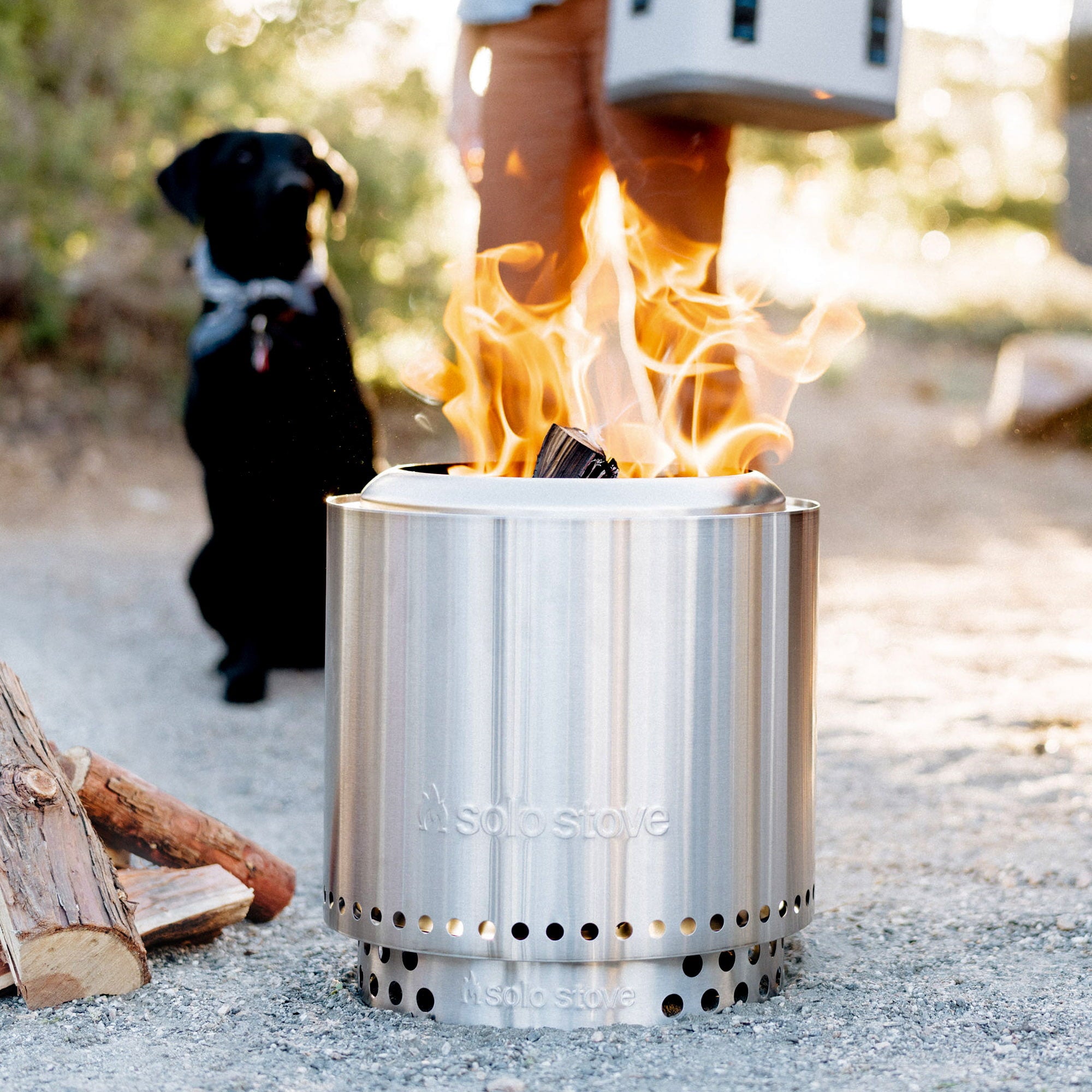 Solo Stove Ranger Smokeless Fire Pit + Stand, Natural Wood Burning, 304 Stainless Steel