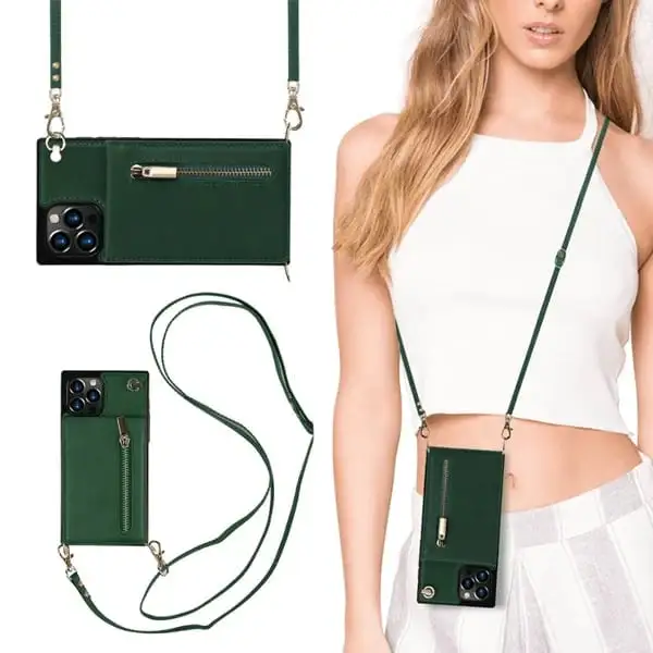 (2023 HOT SALE - 48% OFF)Crossbody Wallet iPhone Case-Credit Card Hold