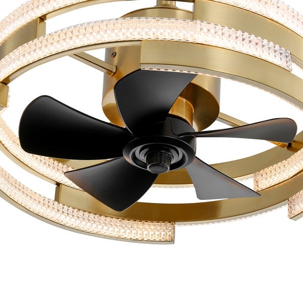 18-IN Gold LED Chandelier Ceiling Fan with Light and Remote Shopping - The Best Deals on Ceiling Fans | 41378105