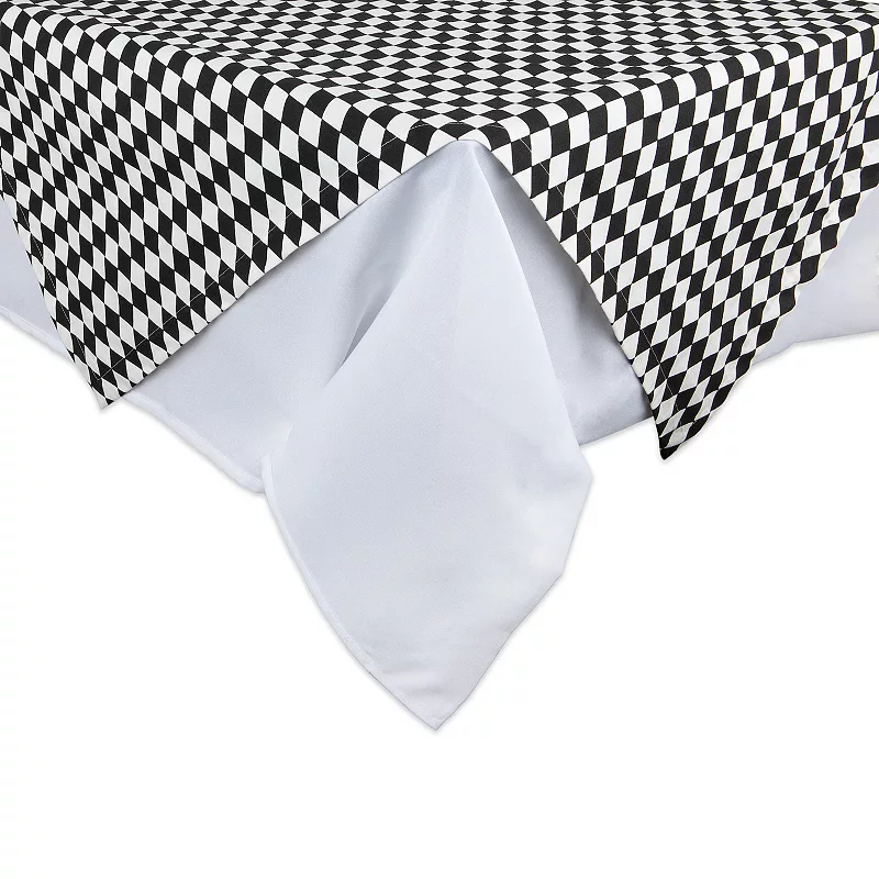 40 Black and White Harlequin Print Table Topper