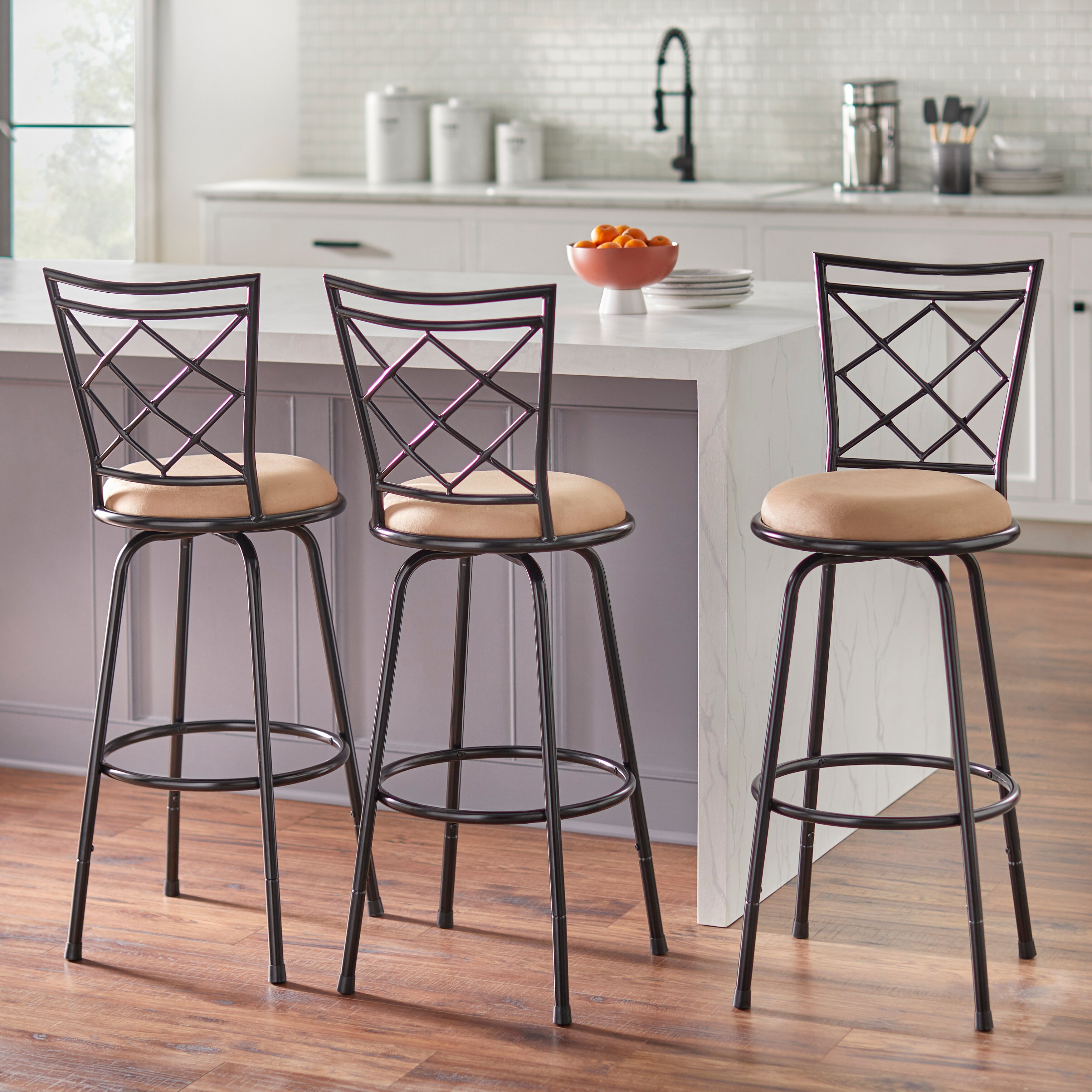 Simple Living Alyssa Adjustable Height Swivel Stools (Set of 3)