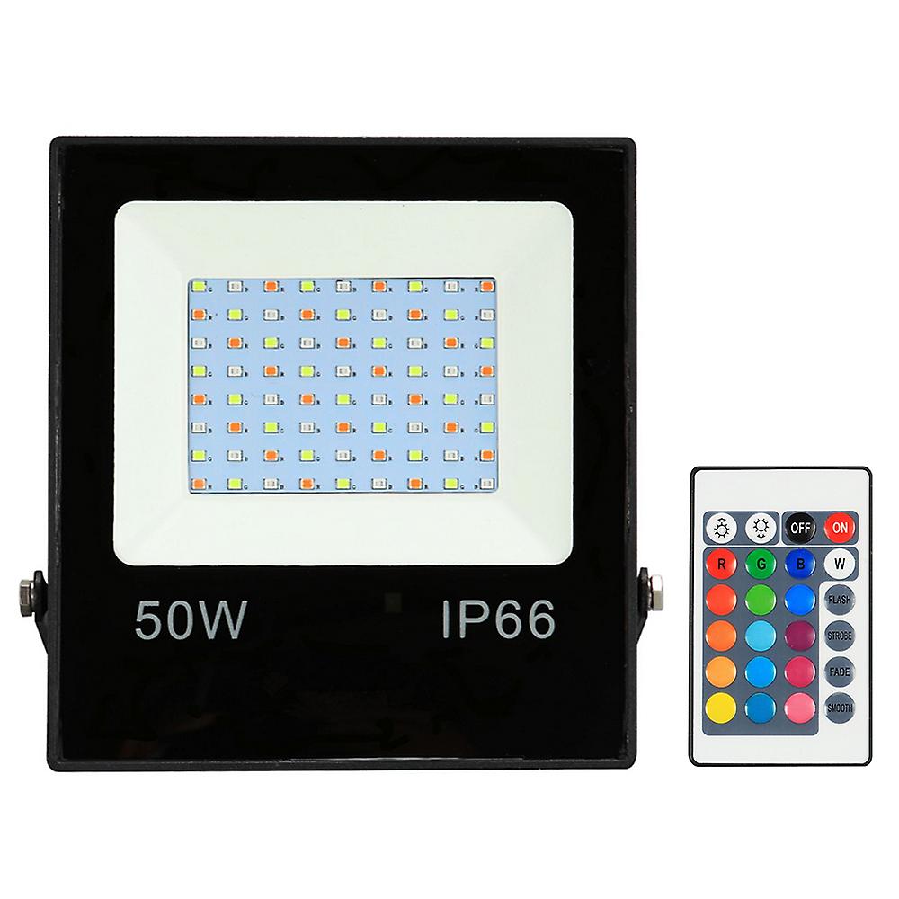 50w Leds Rgb Floodlight With Remote Control 16 Colors and 4 Lighting Modes Brightness Adjustable Ip65 Water-resistant Outdoor/indoor Flood Lights For Pa