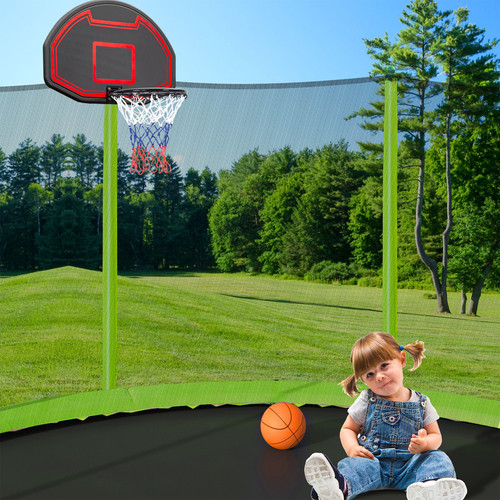 16FT Trampoline with Basketball Hoop pump and Ladd...