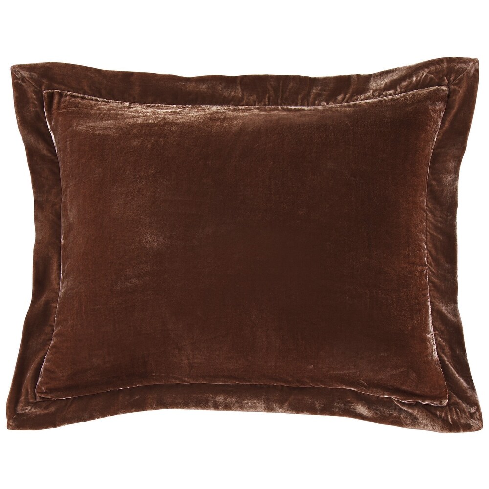 HiEnd Accents Stella Faux Silk Velvet Flanged Dutch Euro Pillow  27\