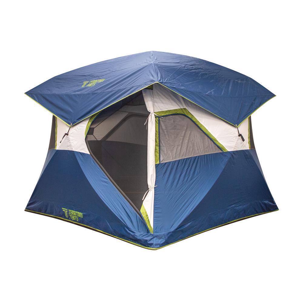 Territory Tents Hub Tent 4-Person Waterproof UV Resistant Deep Blue (Jet Set 4) CT400DB