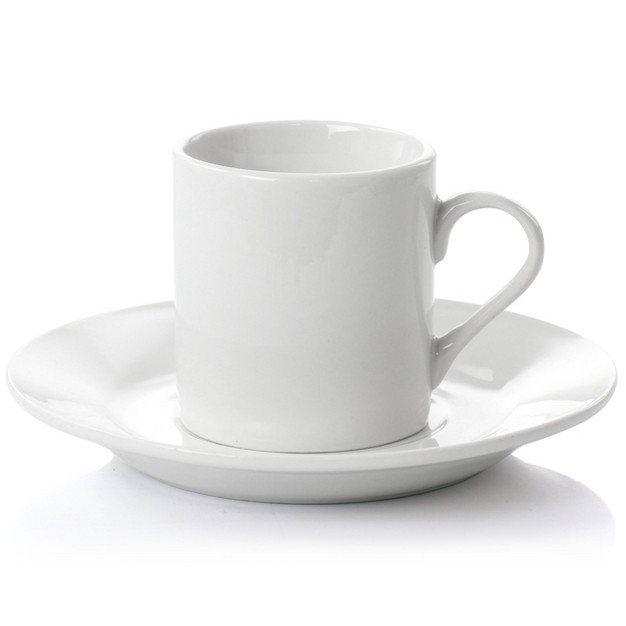 Gibson Our Table Simply White Fine Ceramic 6 Piece Espresso Demi Cup And Saucer Set In White