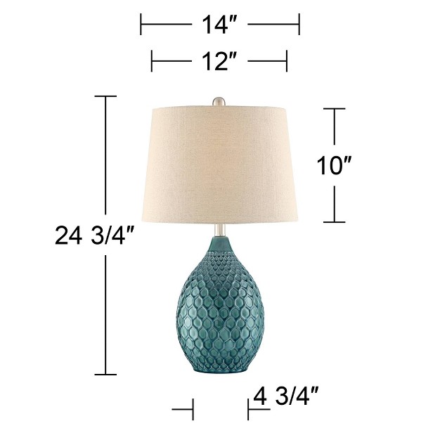 High Ceramic Green Oatmeal Drum Shade For Bedroom Living Room Bedside Nightstand Office Kids Family House Home