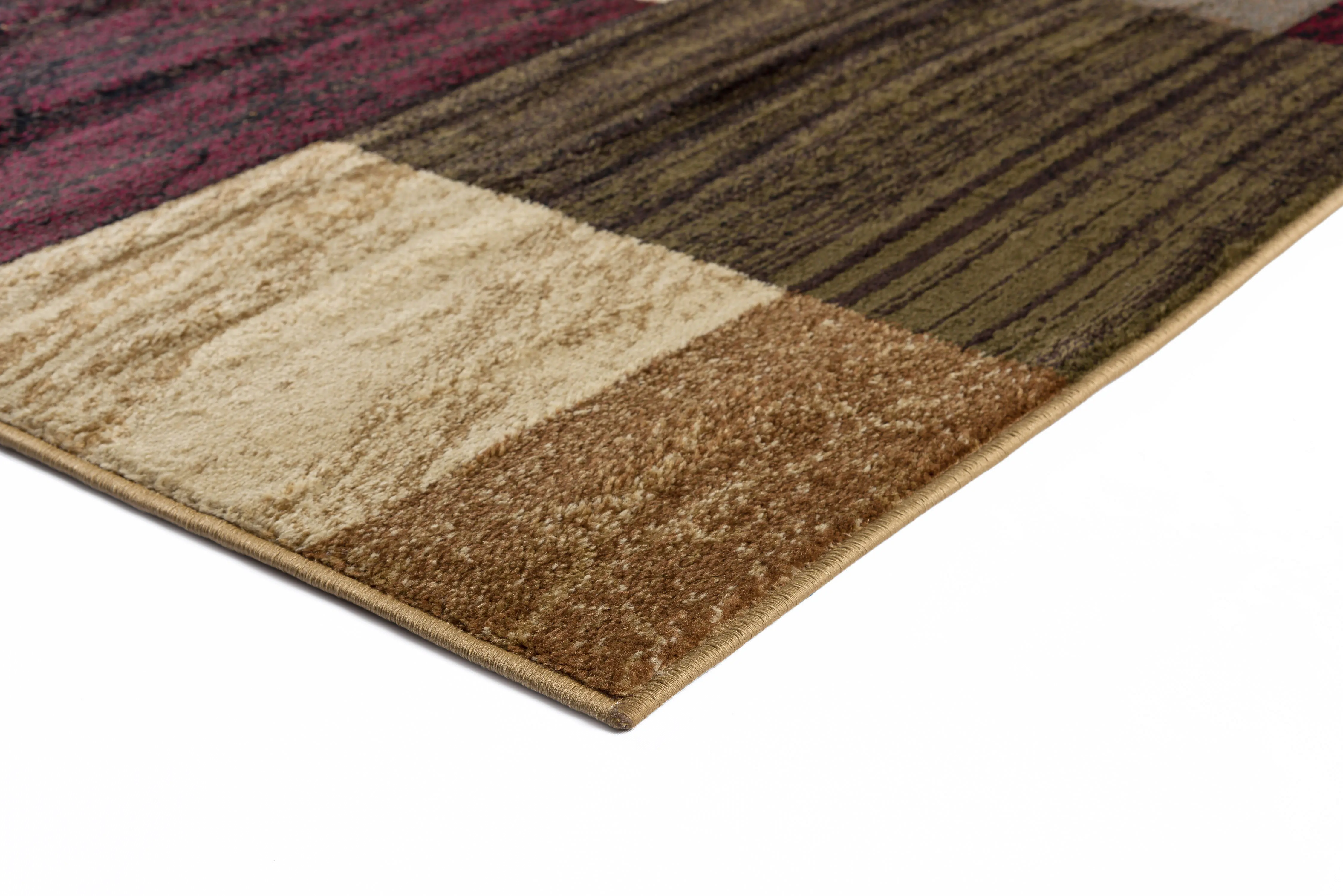 Elegance 8 x 10 Brown， Red， and Green Area Rug