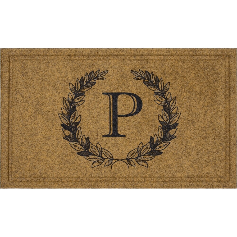 Mohawk Home Monogram Initial Faux Coir Door Mat