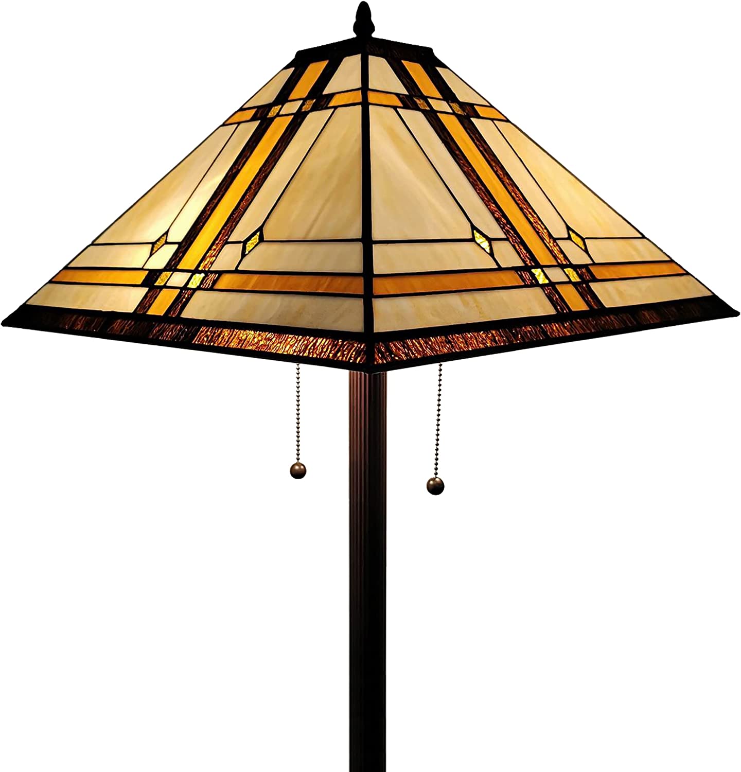 BBNBDMZ Tiffany Floor Lamp Torchiere - Vintage Standing Light Floor Lamp - 61\u201D Tall Floor Stained Glass Lamp - Tiffany Floor Lamps for Living Room