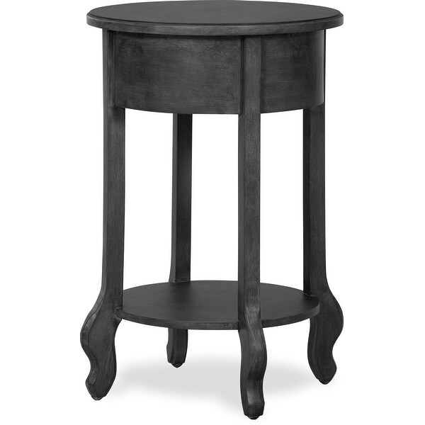 Finch James Round Wooden Accent Side Table with 1 Drawer