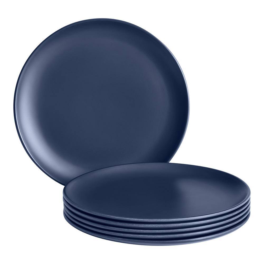 StyleWell Taryn Melamine Salad Plates in Matte Midnight Blue (Set of 6) AA5479MID