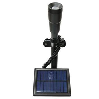 Hampton Bay Solar 50 Lumens Black Outdoor Integrated LED Flag Pole Light WeatherWaterRust Resistant 91932