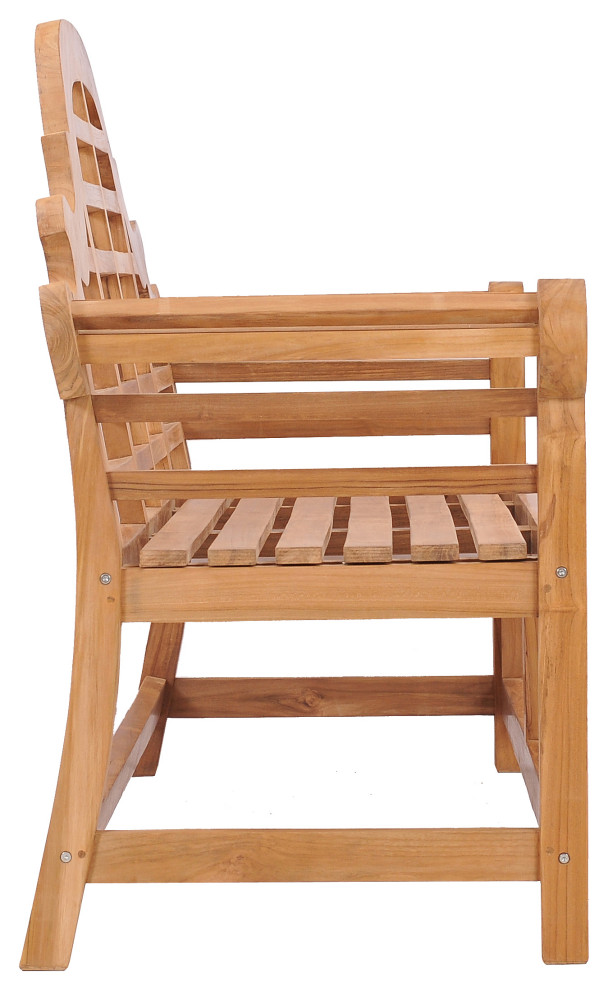 Teak Wood Lutyens Outdoor Triple Bench   Traditional   Outdoor Benches   by Chic Teak  Houzz