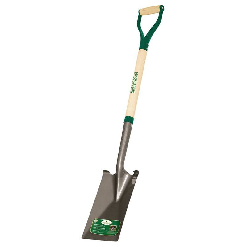 Landscapers Select Garden Spade Shovel 7 In W X 11 In L 30 In Wood D-Grip Handle Lacquered And Tumble Premium Ash Handle