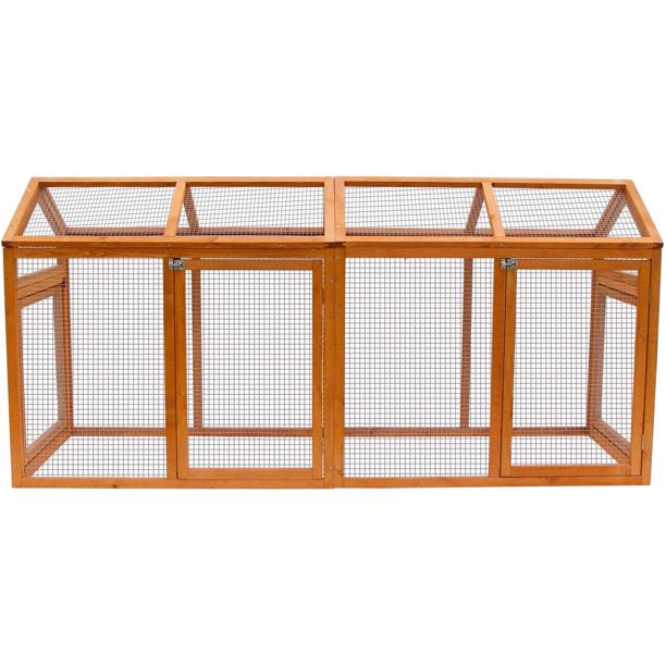 Kinbor Wooden Chicken Coop Outdoor Large Hen House Poultry Cage Rabbit Hutch-2 Runs