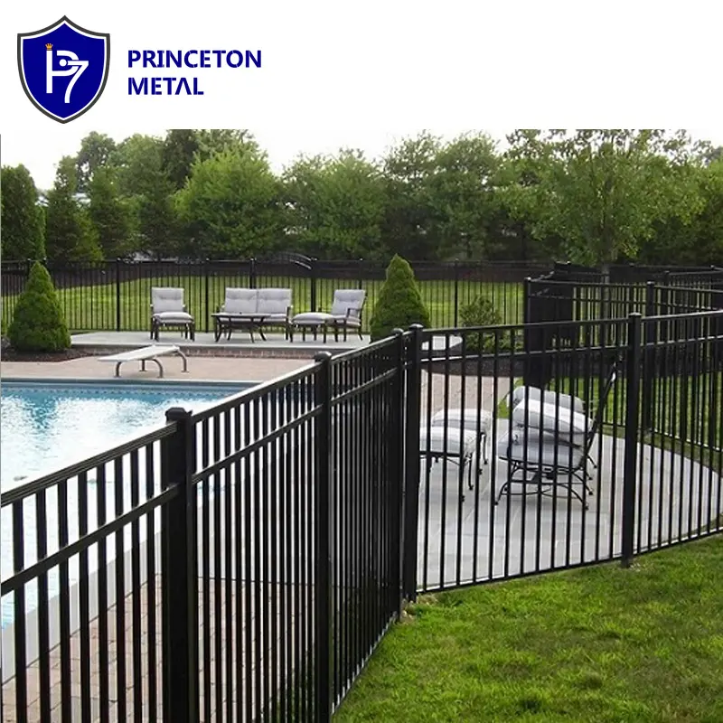 Customized metal Prefabricated fencing panels tubular Steel pool fence aluminum garden picket fencing