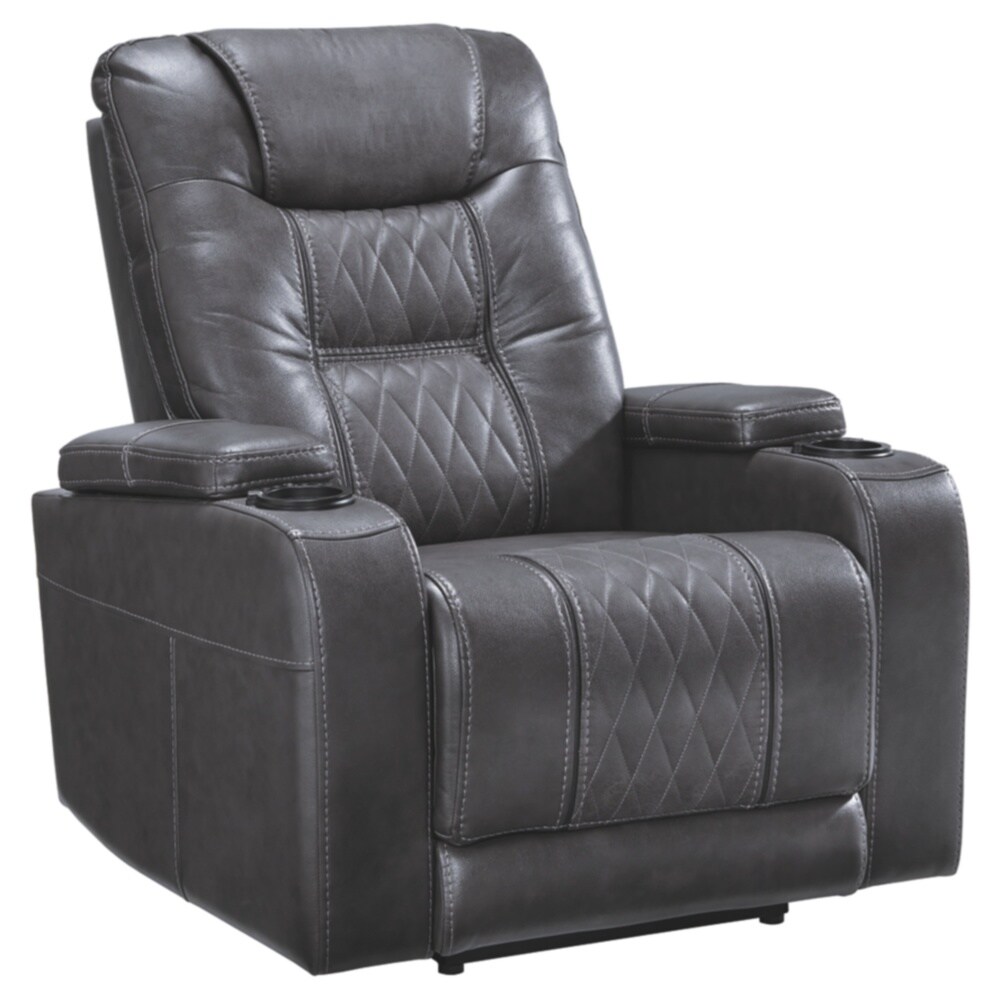 Signature Design by Ashley Gray Composer Power Recliner w/Adjustable Headrest