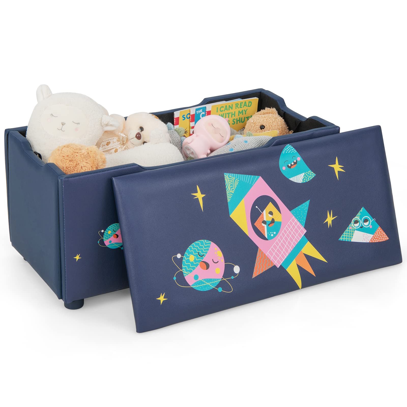 Costzon Kids Toy Storage Bench, Upholstered Toy Organization Chest