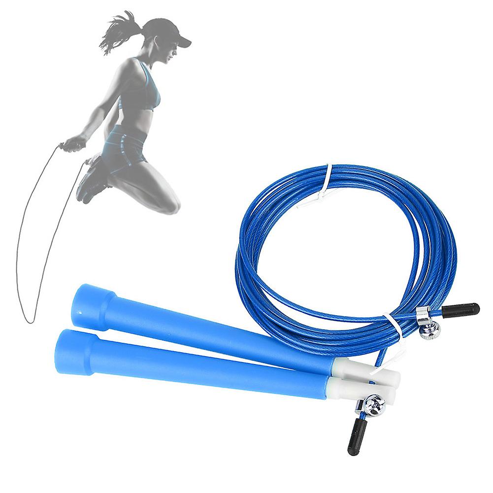 Durable Adjustable Steel Wire Skipping Jumping Rope For Fitness Training Exercise Blue