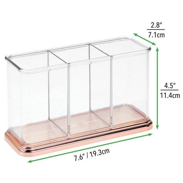 Mdesign Plastic Organizer Cup Holder For Home Office Storage Clear rose Gold