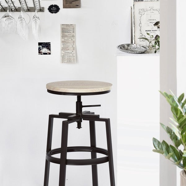 Set of 2 Swivel Adjustable Height Bar Stool