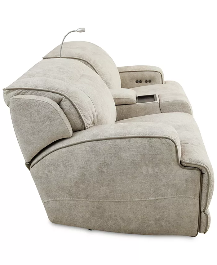 Furniture Sebaston 3-Pc. Fabric Sofa with 2 Power Motion Recliners and 1 USB Console