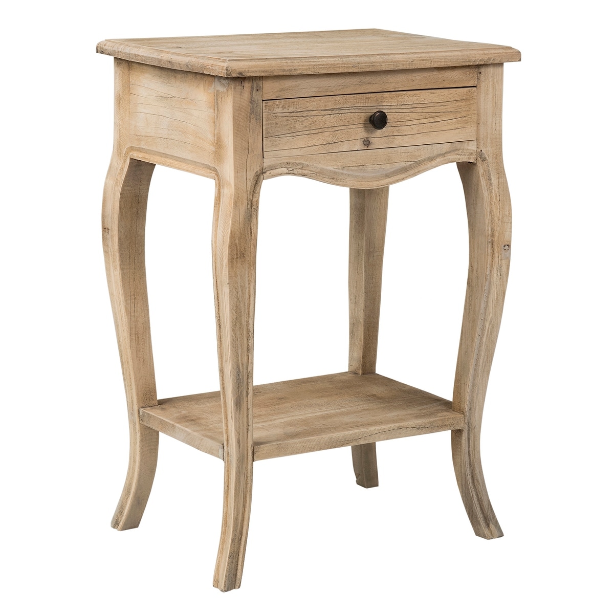 Unfinished Mindi Wood Side Table with Drawer