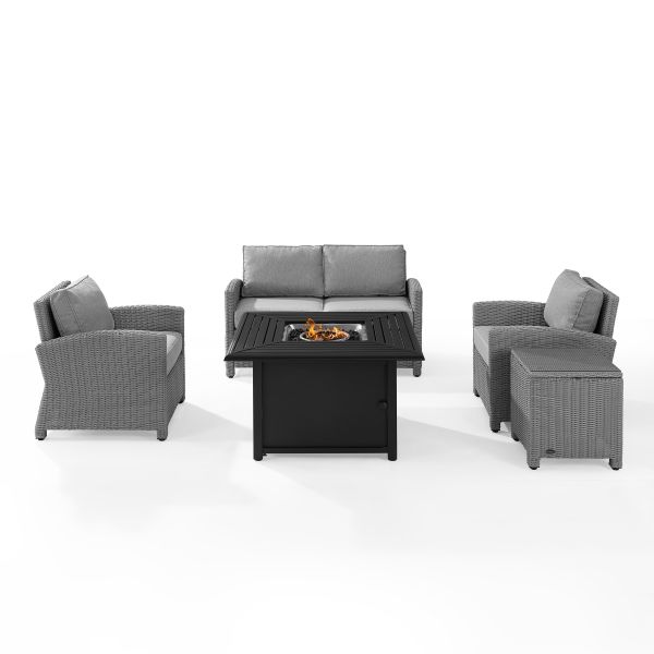 Bradenton 5Pc Wicker Sofa Set W/Fire Table