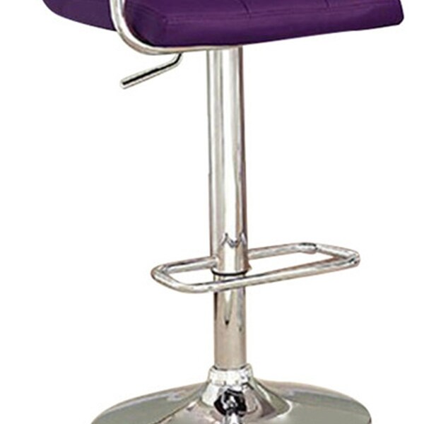 Corfu Contemporary Bar Stool With Arm In Purple Pu