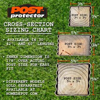 Post Protector 4 in. x 4 in. x 30 in. In-Ground HDPE Fence Post Decay Protection 4430