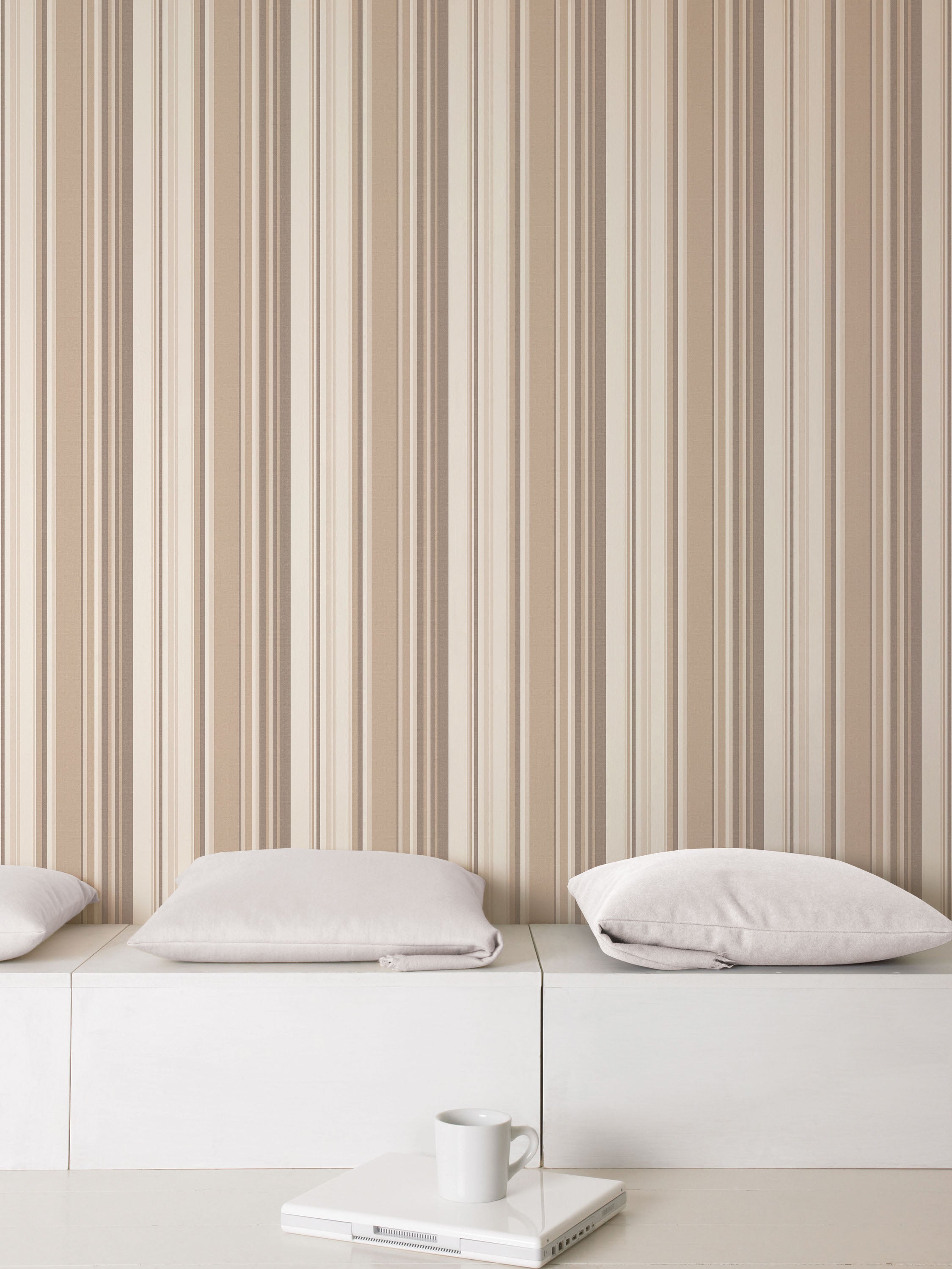 GF Stripe Brown Wallpaper from the Global Fusion Collection