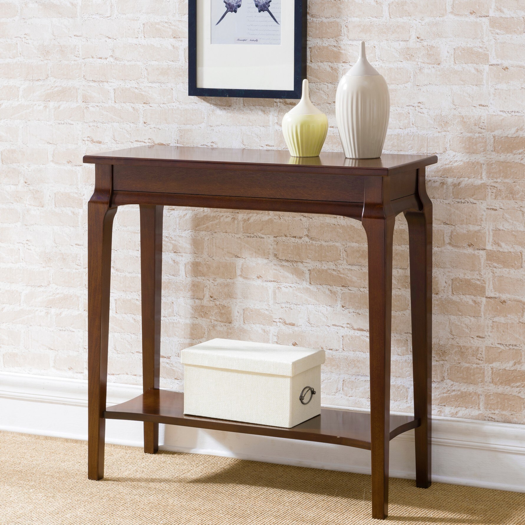 KD Furnishings Brown Wood Hall Table