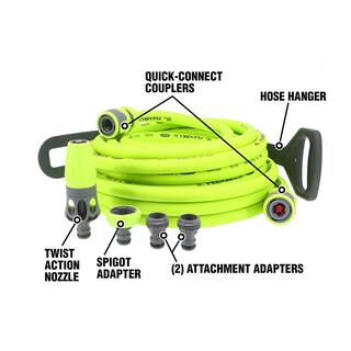 Flexzilla 12 in. x 50 ft. Quick Connect Attachments with Garden Hose Kit HFZG12050QN