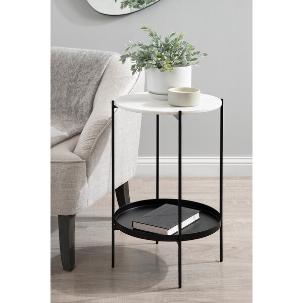 Kate and Laurel Lavish Marble Side Table