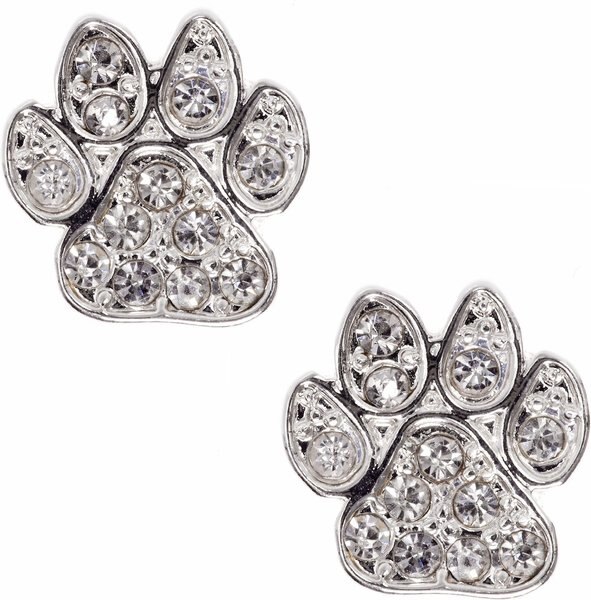 Pet Friends Pave Paw Stud Earrings