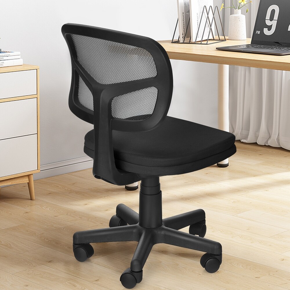 Armless Desk Chair Low Back Computer Chair Ergonomic Small Task Chair