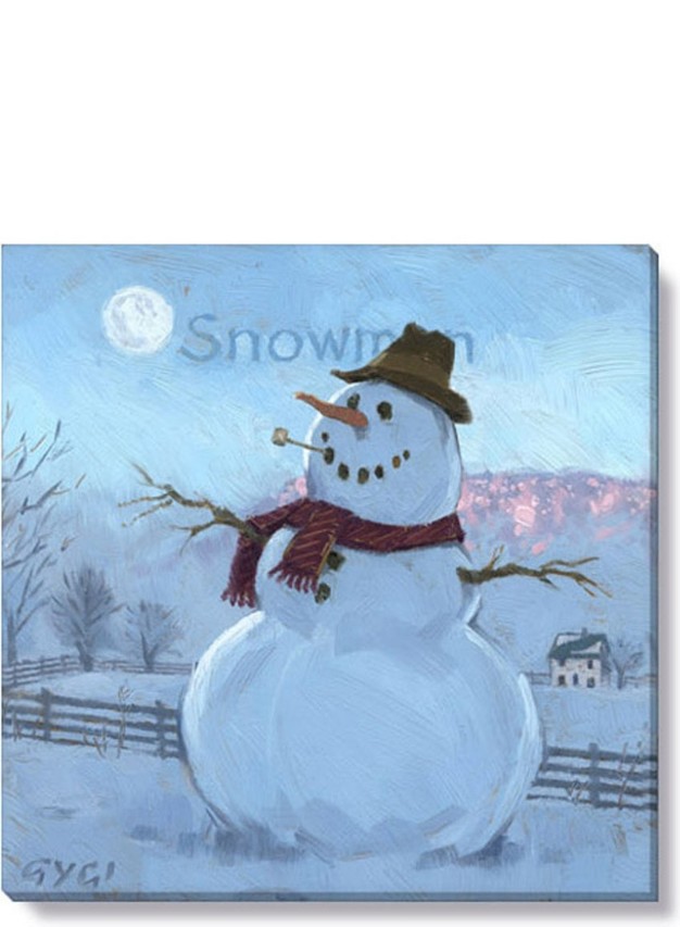 Sullivans Darren Gygi Snowman At Sunrise Canvas Museum Quality Giclee Print Gallery Wrapped Handcrafted In Usa