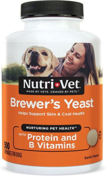 Nutri-Vet Brewer's Yeast Chewable Tablets Skin and Coat Supplement for Dogs