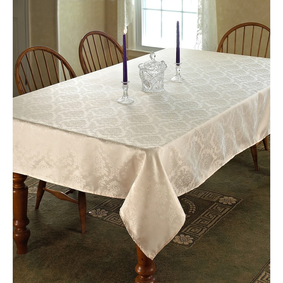 Violet Linen European Damask Pattern Tablecloth