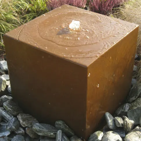 corten steel water table outdoor garden yard water fountain Wasserfontane cascata