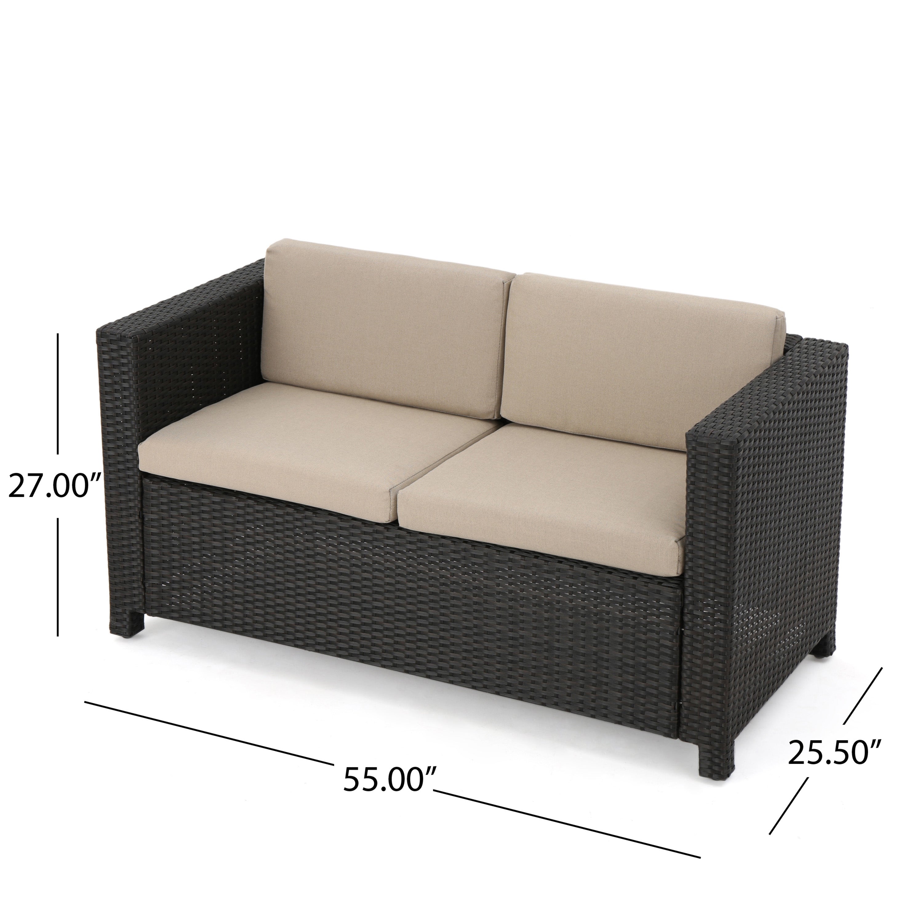 Venice Outdoor PE Wicker Love Seat