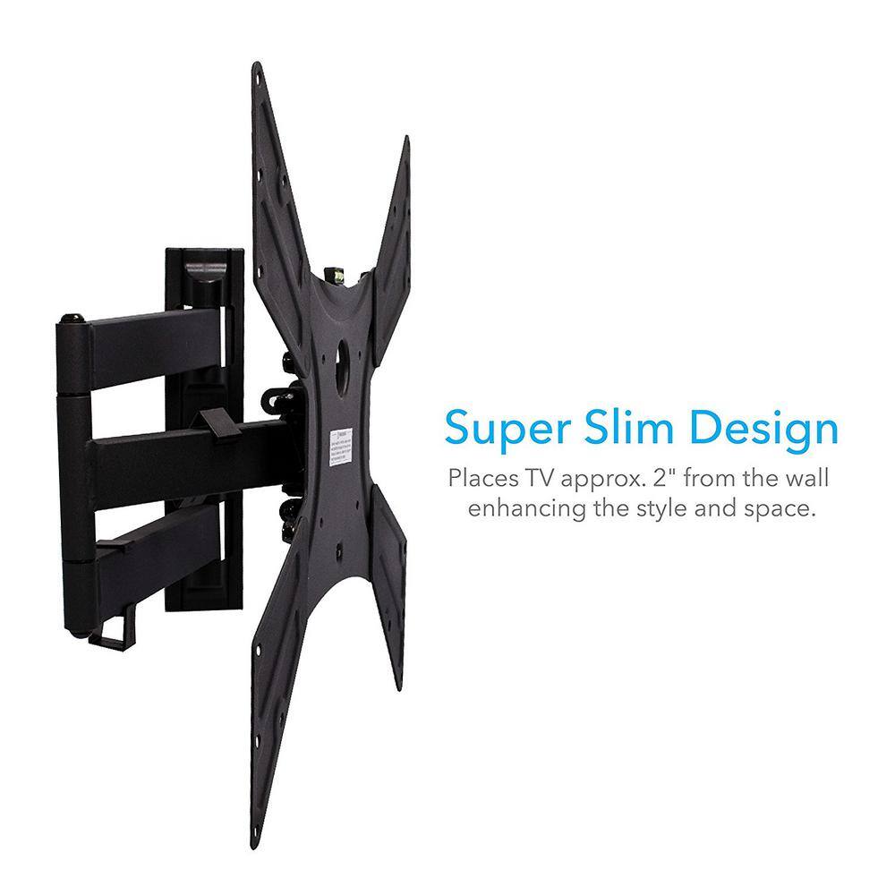 QualGear Universal Ultra Slim Low-Profile Full-Motion TV Wall Mount Kit for most 23 in. - 55 in. TVs QG-TM-021-BLK