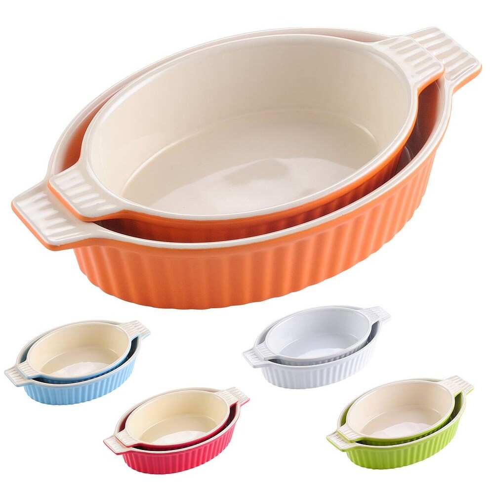 MALACASA  Series Bake.Bake  Ceramic Oval Baking Dish Bakeware Set