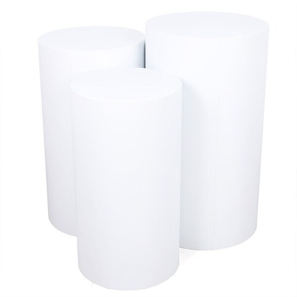 3PCS Cylindrical Cake Display Pillar Round Pedestal Display - 12.99*23.62''