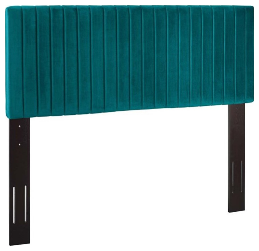 Modway Keira Velvet Full Queen Headboard in Teal   Contemporary   Headboards   by Homesquare  Houzz