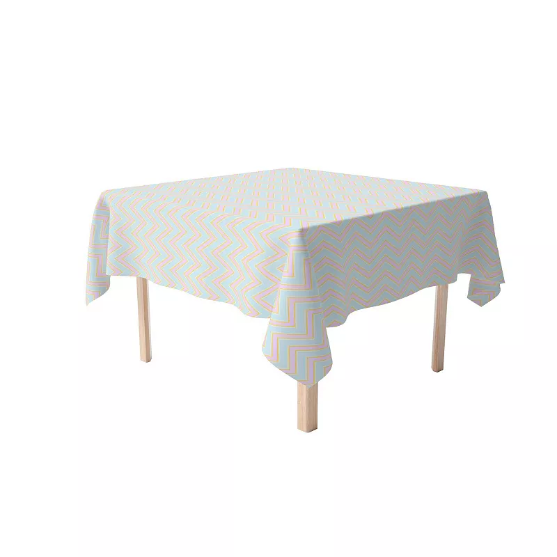 Rectangular Tablecloth， 100% Cotton， 60x84， Easter Chevron