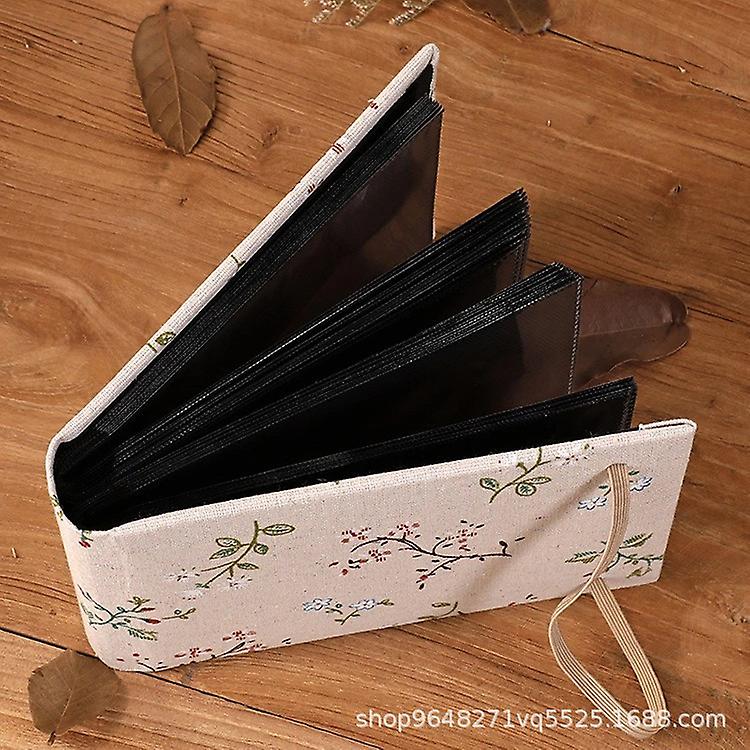 4x6 100 Pockets Linen Cover Photobook Small Capacity Pictures Book Easy To Classify And Portable For Wedding Family Baby (colorful Flower Branches)