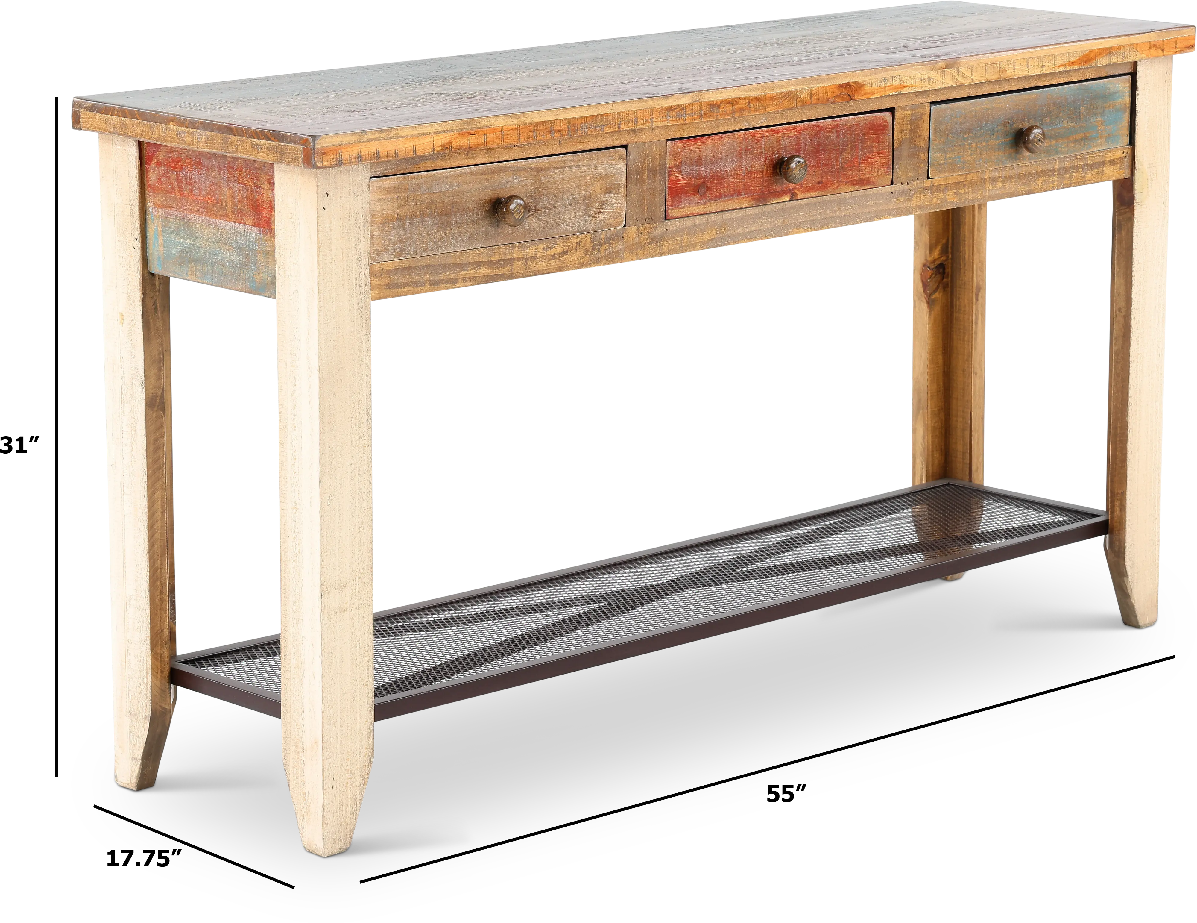 Tanmeron Pine Two Tone Brown Console Table